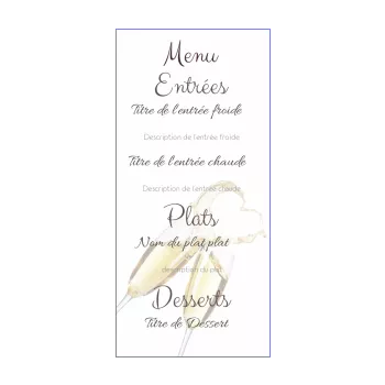 menu mariage champagne coeur alcool 