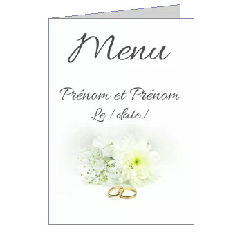 Menu Mariage Fleur à imprimer