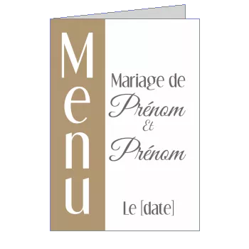 Menu Mariage à imprimer
