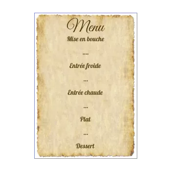 menu mariage lettre parchemin pirate 