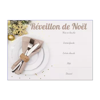 menu repas noel blanc bois boule 