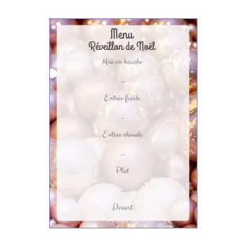 menu repas noel boule marron 