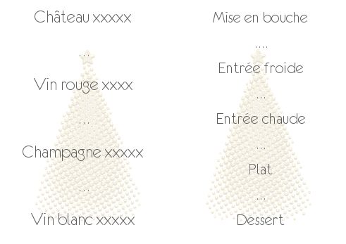 Verso Menu Repas Champagne Noel Orange à imprimer