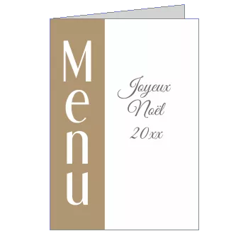 Menu Repas Noel Marron à imprimer