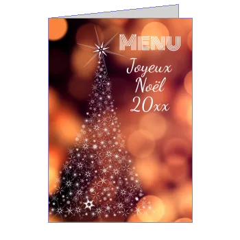 Menu Repas Noel Etoile Orange à imprimer