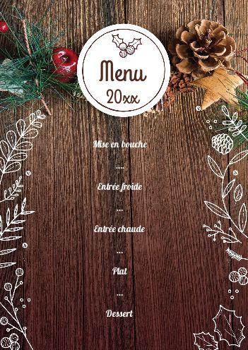 Menu Nouvel An Repas Soiree gratuit à imprimer