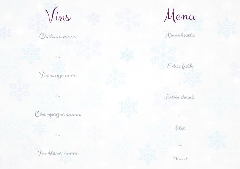 Verso Menu Nouvel An Repas Soiree à imprimer