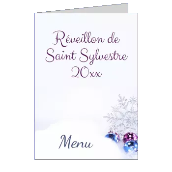 Menu Nouvel An Repas Soiree à imprimer