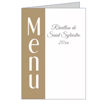 Menu Repas Soiree Anneau Marron à imprimer