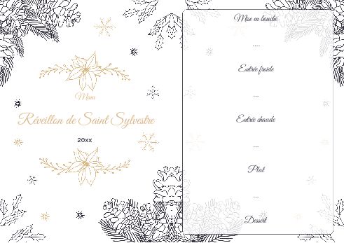 Menu Nouvel An Repas Soiree à imprimer