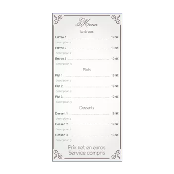 carte menu restaurant elegant gris marron 