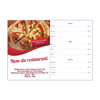 carte menu restaurant pizza rouge 