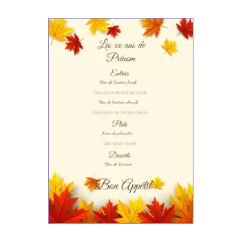 Menu D Anniversaire A Imprimer Gratuit