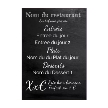 carte menu restaurant ardoise noir 
