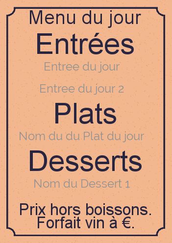 Carte Menu Restaurant Bleu Marron gratuit à imprimer