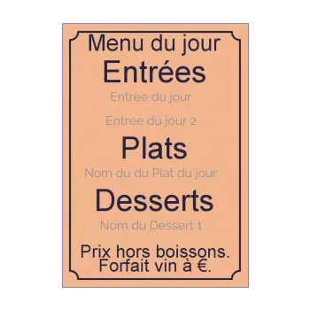 carte menu restaurant bleu marron 
