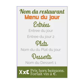carte menu restaurant gris orange vert 