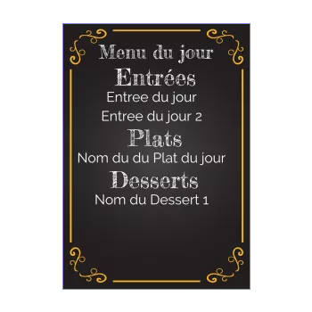 carte menu restaurant noir orange 