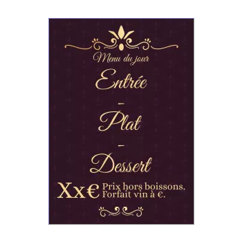 carte menu restaurant elegant mauve 