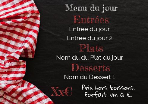 Carte Menu Restaurant Carreau Ardoise à imprimer