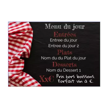carte menu restaurant carreau ardoise noir 