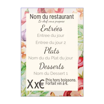 carte menu restaurant legume pastel dessin 