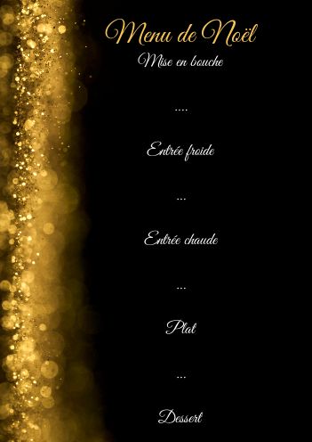 Menu Repas Noel Doree Etoile gratuit à imprimer