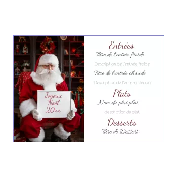 menu repas noel elegant pere noel tableau 
