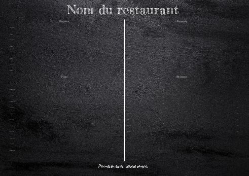 Carte Menu Restaurant Ardoise Noir à imprimer