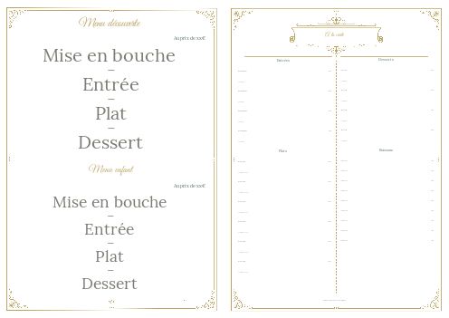 Verso Menu Restaurant Bleu Fourchette Jaune à imprimer