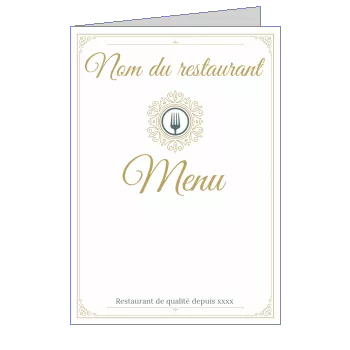 Menu Restaurant Bleu Fourchette Jaune à imprimer