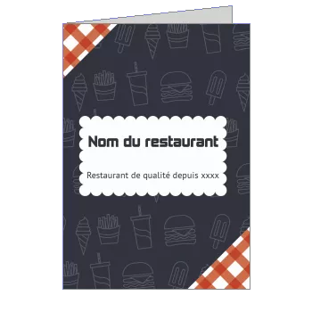 Menu Restaurant Bleu Gris à imprimer