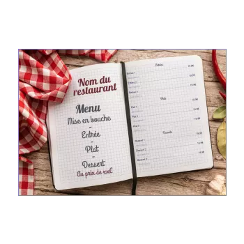 carte menu restaurant table nappe carreau 