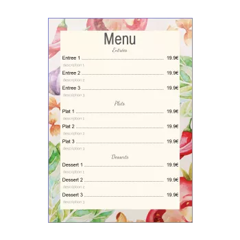 carte menu restaurant legume pastel dessin 