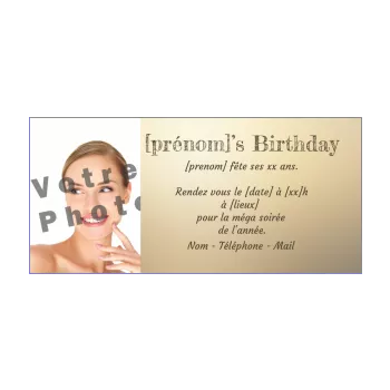 carte invitation anniversaire soiree 