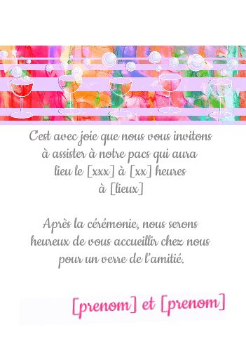 Faire Part Pacs Alcool à imprimer