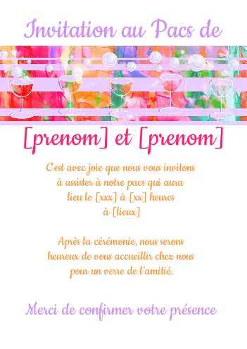 Faire Part Pacs Alcool à imprimer
