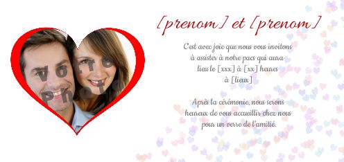 Faire Part Pacs avec photo à imprimer