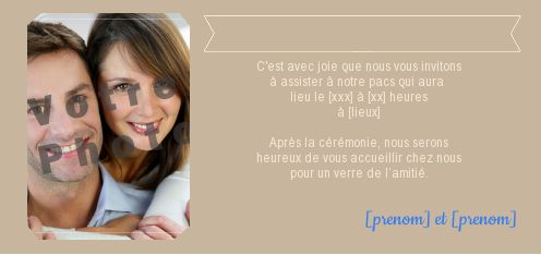 Faire Part Pacs avec photo à imprimer