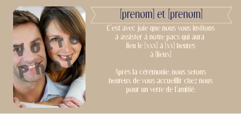 Faire Part Pacs avec photo à imprimer