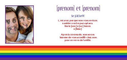 Faire Part Pacs avec photo à imprimer