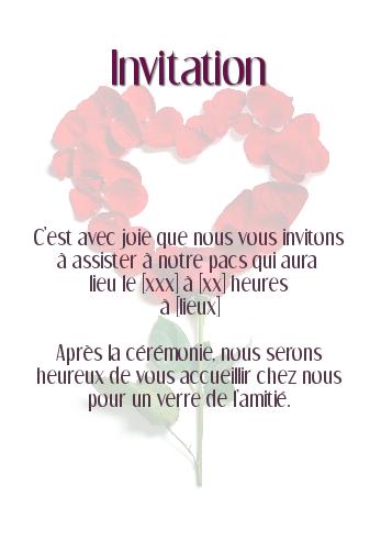 Verso Faire Part Pacs Fleur virtuelle