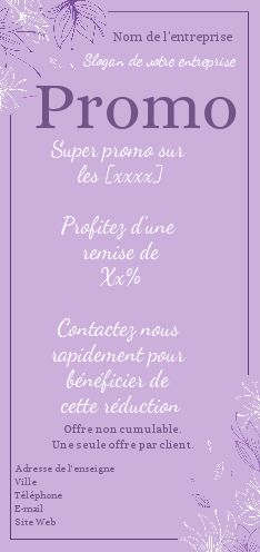 Affiche Flyer Spa Fleur Mauve gratuit à imprimer