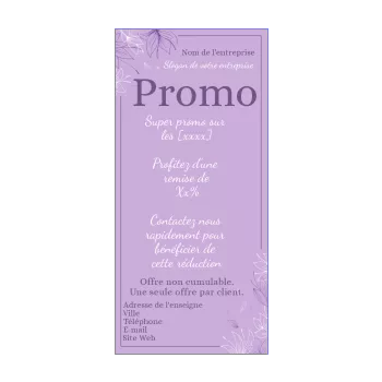 affiche flyer spa promotion fleur mauve zen 