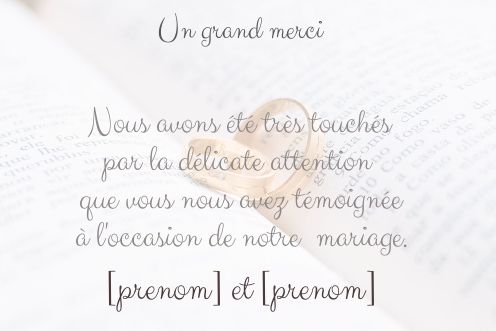Remerciement Mariage Merci gratuit à imprimer