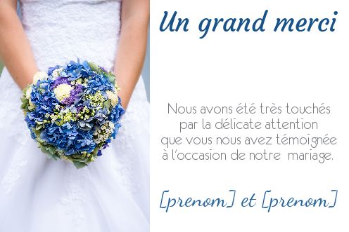 Remerciement Mariage Fleur Merci à imprimer