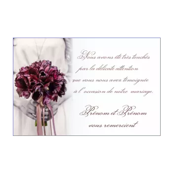 carte remerciement mariage fleur merci rouge 