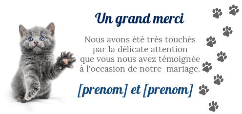 Remerciement Mariage Chat Merci virtuelle gratuit