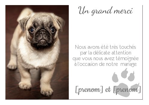 Remerciement Mariage Chien Merci à imprimer