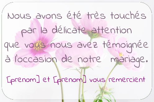 Remerciement Mariage Fleur Merci gratuit à imprimer